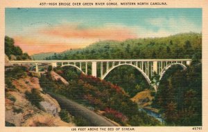 Vintage Postcard 1931 High Bridge Over Green River Gorge Western North Carolina