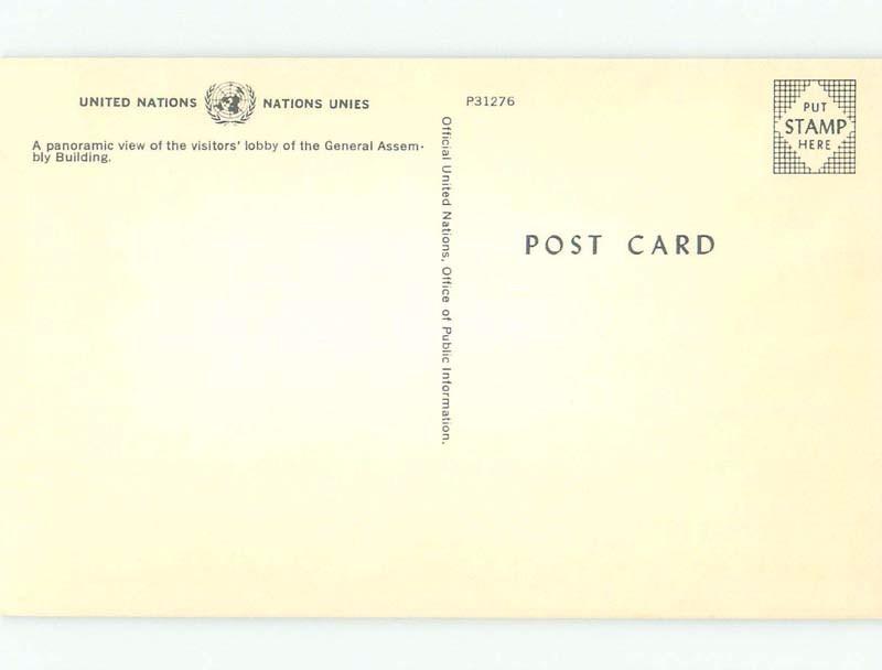 Unused Pre-1980 UNITED NATIONS UN VISITOR LOBBY New York City NY E6933