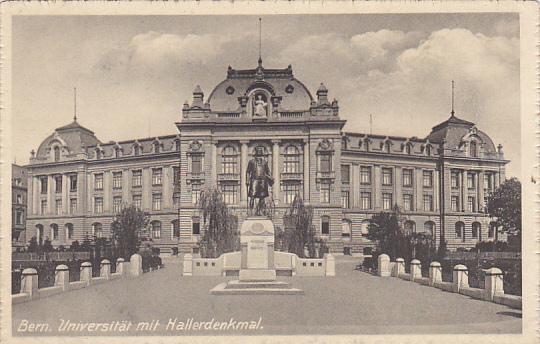 Switzerland Bern Universitaet mit Hallerdenkmal