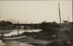 Preston Lancashire Penwortham Bridge c1915 Real Photo Postcard