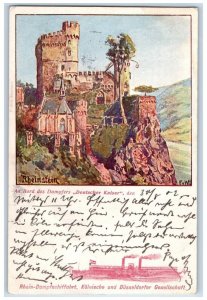 1902 On Board The Steamer Deutscher Kaiser Den Rheinstein Germany Postcard