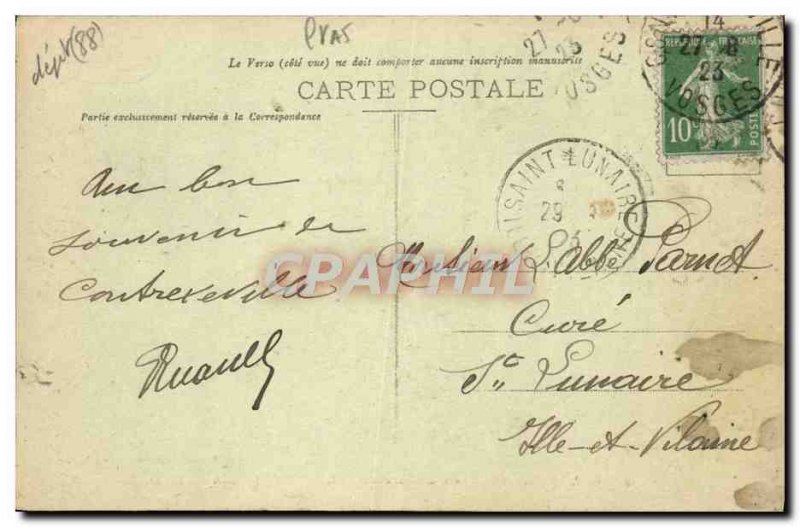 Old Postcard Contrexeville L & # 39etablissement and source flag