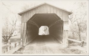 The Old Covered Bridge near Grafton WI Wisconsin c1955 Seidl RPPC Postcard H11