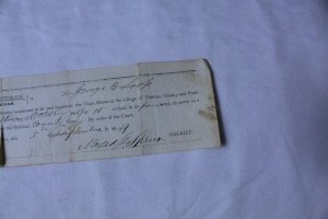 Vintage 1849 Court Summons Receipt Pontiac, MI with Embossed Print