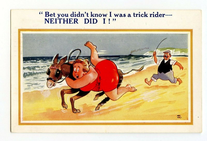 Postcard Bet You Didn't Know I Was A Trick Rider Standard View Comic Card