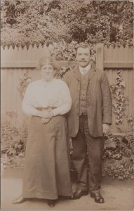 Ancestors Postcard -Fashion, RP of a Man and Woman, Couple, Married? Ref.RS30764 