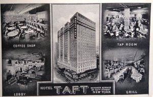 Hotel Taft Postcard Roxy Theatre Restaurant New York City 50th St Times Square