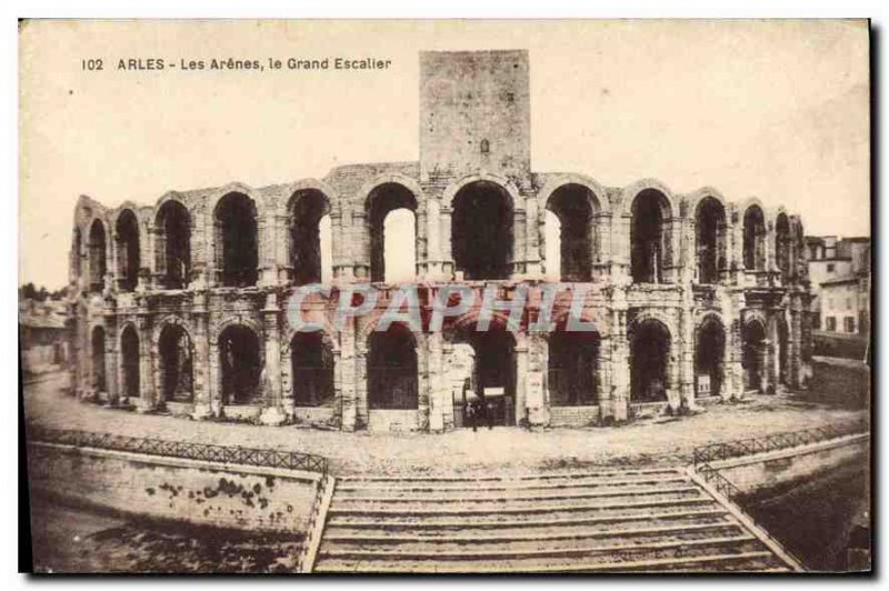 Old Postcard Arles Arnes the Grand Staircase