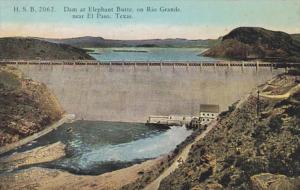 Texas El Paso Dam At Elephant Butte On Rio Grande 1929 Curteich