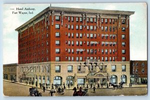 Fort Wayne Indiana IN Postcard Hotel Anthony Building Exterior c1910's Antique