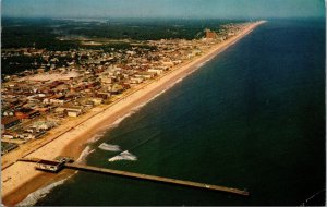 Vtg Virginia Beach Virginia VA Aerial View Looking North 1960s Postcard