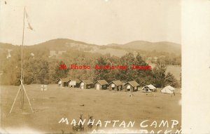 NY, Schroon Lake, New York, RPPC, Adirondack Manhattan Camp, Early Roadside