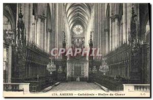 Old Postcard Organ Amiens Stalls Choir