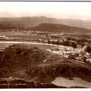 c1940s Gowan Hill Stirling, UK Birds Eye RPPC Downtown Mound Real Photo A132