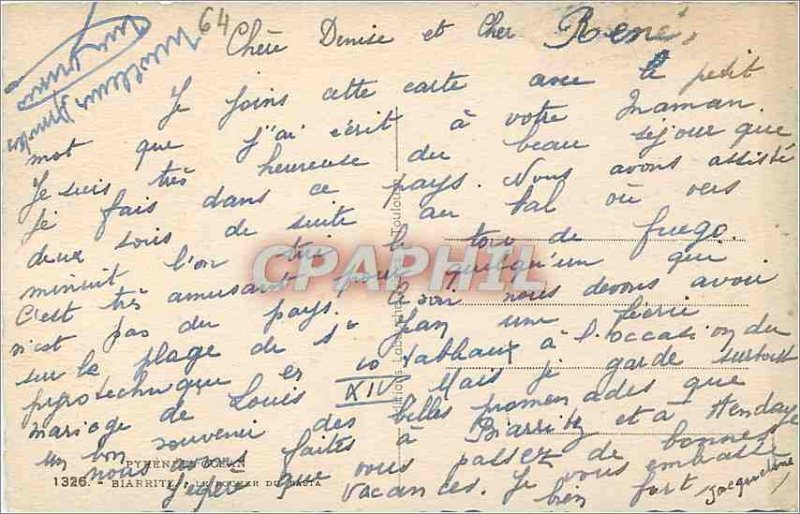 Postcard Old Ocean Biarritz Pyrenees