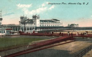 Vintage Postcard 1909 Steeplechase Pier Boardwalk Atlantic City New Jersey N.J.