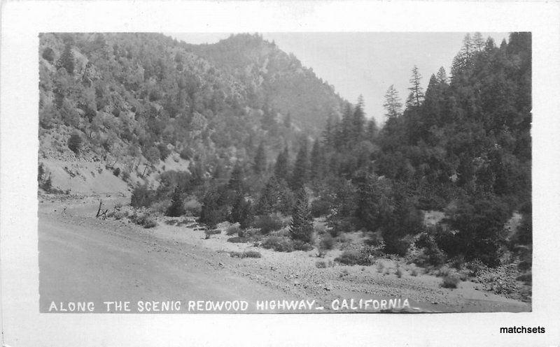 Along Scenic Redwood Highway California C-1910 RPPC Real photo Andrews 7631 