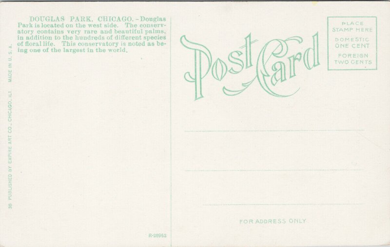 Douglas Park Chicago IL Illinois Children Unused Empire Art Co Postcard H7