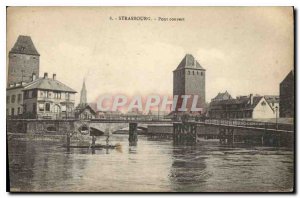 Old Postcard Strasbourg Covered Bridge
