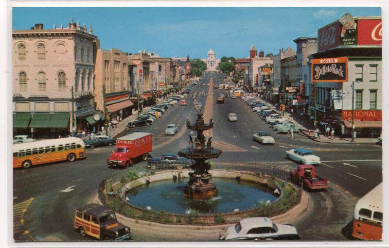 Dexter Avenue Street Scene Montgomery Alabama 1950s postcard