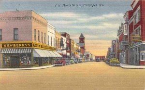 Davis Street Newberrys Five & Dime Culpepper Virginia linen postcard