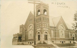 East Palestine Ohio ME Church 1907 RPPC Photo Postcard 9577