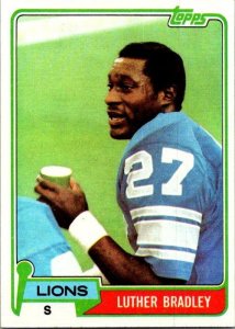 1981 Topps Football Card Luther Bradley Detroit Lions sk10314