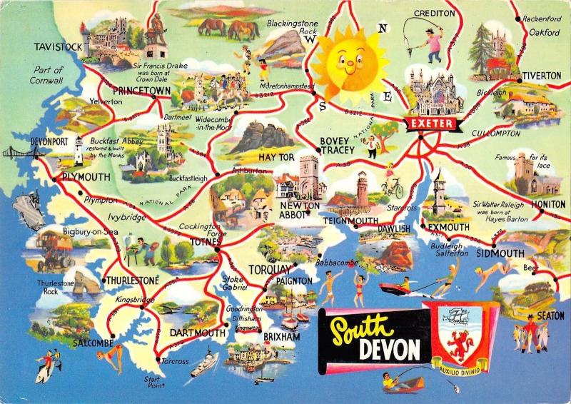 B101965 south devon map cartes geographiques   uk