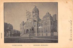 Fremont Nebraska Court House Street View Antique Postcard K69111