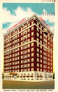 Iowa Des Moines The Brown Hotel 1950