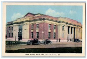 c1940's Union Station Saint John New Brunswick Canada Vintage Postcard