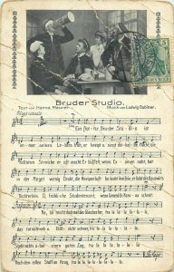 Music lied postcard Bruder Studio Ludwig Dubiner text Hanna Maurer song postcard