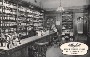 Chicago Illinois Shuyler's Liquor Store, Interior, Photochrome Vintage PC U7581