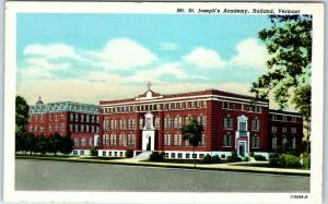 Rutland, Vermont Postcard Mount St. Joseph's Academy School Building Linen