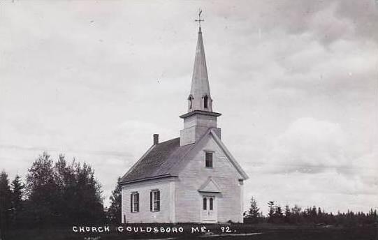 Maine Gouldsboro Church Real Photo RPPC