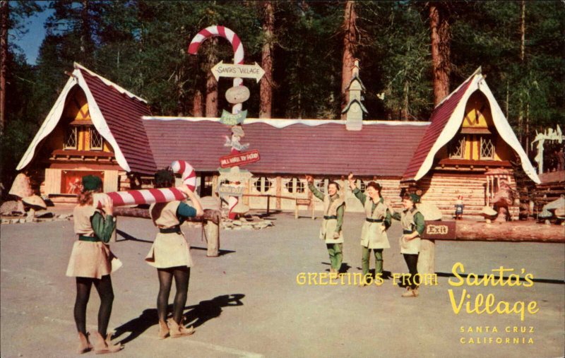 Santa Cruz California CA Amusement Park Santa's Village c1950s-60s Postcard