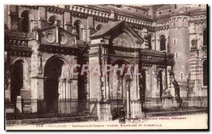 Old Postcard Toulouse Basilica St Germain Doors Bachelor And Miegeville