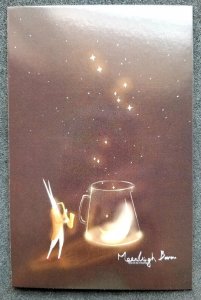 [AG] P707 Moonlight Bunny Music Saxophone Cup Moon (postcard) *glow in dark *New