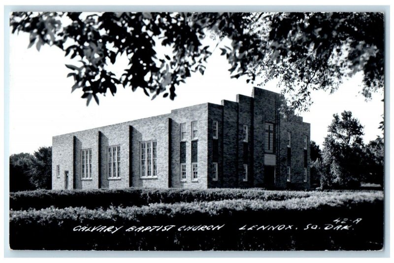 c1940s Calvary Baptist Church Lennox South Dakota SD RPPC Photo Vintage Postcard