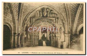 Postcard Loches Old Porch of the Collegiate XI century