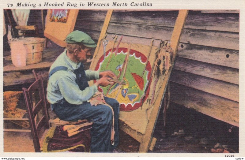 Making a Hooked Rug , North Carolina, 1930-40s
