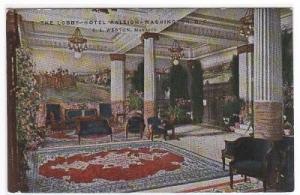 Lobby Interior Hotel Raleigh Washington DC 1910c postcard