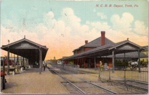 Postcard PA - York - NCRR Depot - Northern Central Railroad Depot