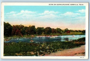 Kerrville Texas TX Postcard Scene Guadalupe River Scene c1940 Vintage Antique