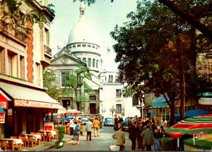 France Paris La Place de Tertre et le Sacre-Coeur 1958