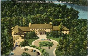 1940s Aerial View Spring Mill Inn Spring Mill State Park Mitchell IN Postcard