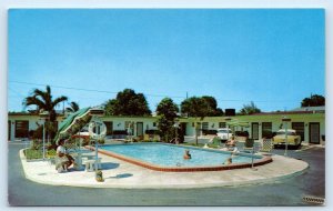 MIAMI, Florida FL ~ Roadside CACTUS MOTEL Swimming Pool 1950s Cars Postcard