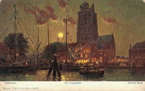 Netherlands Dordrecht Grote Kerk Vintage Postcard 07.45