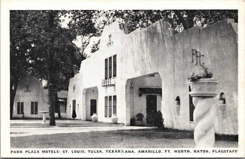 Postcard Park Plaza Motels St. Louis, Tulsa, Texarkana, Amarillo, Ft. Worth~3938