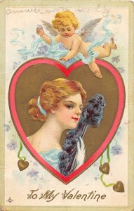 J23/ Valentine's Day Love Holiday Postcard c1910 Cupid 67